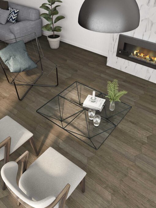 60° Chevron Wood Dark miljo