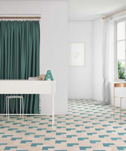 Elle Floor Wood og Teal miljo